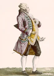 Herre i culotte og halejakke, graveret af Dupin, plade nr. 71 fra 